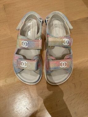 CHANEL Tie dye dad interlocking cc  Double-Strap Sandals
